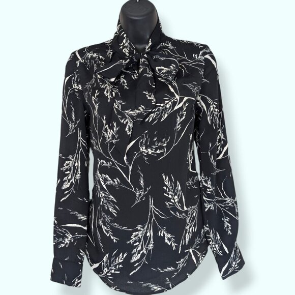 H&M Dark Necktie Blouse - Picture 1 of 9